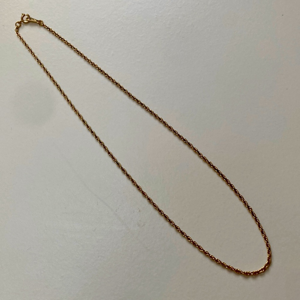 Avon Vintage 80s Gold Tone Metal Rope Chain Necklace